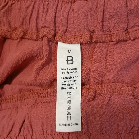 B Set Pants Elastic Waist Wide Leg & Top Sleeveless Pleated Medium Womens. - Picture 3 of 13